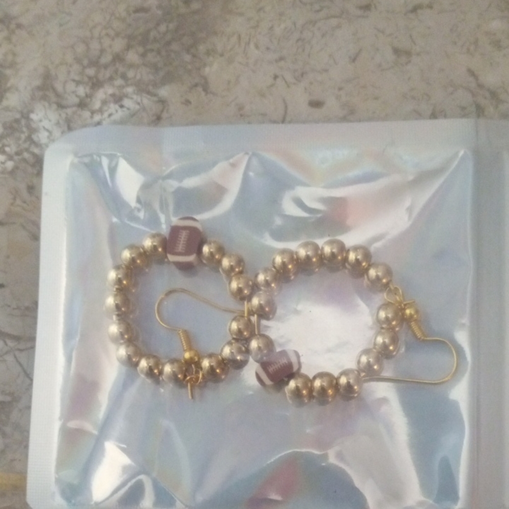 Gold Beaded Hoop Earrings